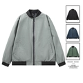 Herren Bomberjacke mit geometrischem Muster, erhältlich in Grau, Schwarz, Blau und Grün - M / Grau