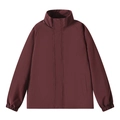 Men's stylish windproof jacket in dark wine red with stand collar and raglan sleeves - M / Burgundy