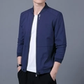 Chaqueta cortavientos azul marino para hombre con botones plateados y puños elásticos - M / Azul