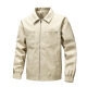 Chaqueta de moto para hombre en color beige con cuello alto y cremallera frontal - M / Albaricoque