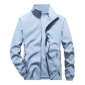 Giacca a vento uomo azzurra casual con collo alto e tasche con cerniera - Taglia M / Blu