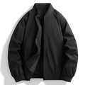 Chaqueta bomber clásica negra para hombre con cuello alto y puños elásticos de punto - M / Negro