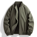 Chaqueta bomber verde oliva para hombre con cuello acanalado y tela cortavientos - M / Verde Militar
