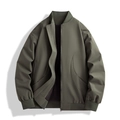 Chaqueta bomber casual para hombre en verde oliva con acabados elásticos y cremallera - M / Verde Militar