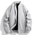 Chaqueta bomber gris claro para hombre con cuello levantado acanalado y cremallera - M / Gris claro
