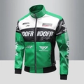 Giacca da corsa da uomo in ecopelle con design color-block verde bianco e nero - M / Verde