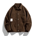 Brown corduroy workwear jacket with oversized pockets and a classic relaxed fit - M / Coffee