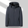 Veste outdoor imperméable pour hommes et femmes avec capuche et broderie EXPLORE - M / Gris Foncé (Hommes)