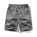 Pantaloncini casual uomo grigio scuro con elastico in vita e coulisse bianca - M / verde chiaro