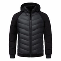 Veste hybride noire pour homme avec capuche et poches zippées pour la chaleur hivernale - S / Noir