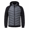 Veste matelassée pour homme avec capuche, design colorblock gris et noir et coutures en V - S / Gris
