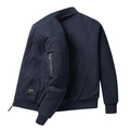 Men's loose MA1 bomber jacket in dark blue with classic ribbed cuffs and golden zipper - M / Dark Blue
