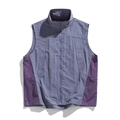 Gilet de camping extérieur bleu-gris et violet foncé avec col montant contrasté - M / Violet Sauvage