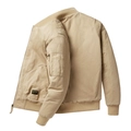 Men's loose MA1 bomber jacket in khaki with utility pockets and ribbed trim - M / Khaki