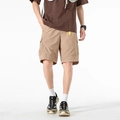 Pantalones cortos cargo caqui para hombre con bolsillos y secado rápido - M / Caqui