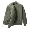 Army green MA-1 bomber jacket for men with a loose fit and quilted warm lining - M / Army Green