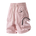 Pantalones cortos cargo rosa dopamina repelentes al agua con multibolsillos - M / Rosa Loto