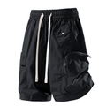 Pantalón corto cargo negro para hombre, repelente al agua, con cintura elástica y bolsillos - M / Negro Atardecer