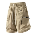 Pantalones cortos tipo cargo techwear repelentes al agua estilo dopamine para hombre - M / Caqui