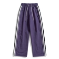Pantalon de loisirs violet foncé avec rayures latérales contrastées et taille élastique - M / Violet Sauvage