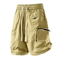 Pantalones cortos cargo caqui repelentes al agua para hombre con cordón y cremallera - M / Arena