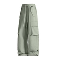 Outdoor-Wanderhose in Salbeigrün mit Cargo-Taschen und verstellbarem elastischem Saum - M / Moosgrün