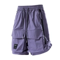 Short cargo violet style urbain avec poches multiples et taille à cordon de serrage - M / Violet Sauvage