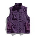 Gilet de plein air fonctionnel violet foncé avec col montant et poches utilitaires - M / Violet Sauvage