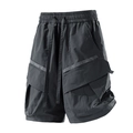 Pantaloncini cargo da uomo grigio scuro con coulisse elastica in vita e tasche laterali - M / Grigio Vulcanico