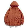 Veste pare-soleil orange à capuche, tissu respirant et grandes poches cargo - S / Rouge Rose