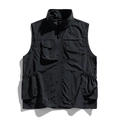 Gilet tactique d'extérieur noir pour homme en nylon avec design à poches multiples - M / Noir Crépuscule
