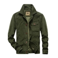 Army green corduroy jacket for men featuring a vintage workwear style with button closure - M / Army Green