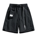 Pantalones cortos cargo negros repelentes al agua con cinturón táctico y bolsa desmontable - M / Negro Atardecer