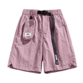 Pantalones cortos cargo repelentes al agua en rosa pálido con cinturón y mini bolso - M / Rosa Loto