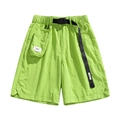 Neongrüne wasserabweisende Cargo-Shorts mit verstellbarem Gürtel und abnehmbarer Tasche - M / Fluoreszierendes Grün