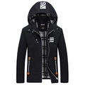 Veste à capuche noire pour hommes avec doublure à carreaux et imprimé de lettres - M / Noir