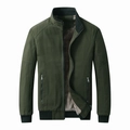 Giacca cargo invernale da uomo verde militare con spessa fodera in pile e polsini a coste - M / Verde Militare