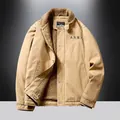 Giacca cargo invernale da uomo color kaki con fodera in pile e stampa A.R.M.Y. - M / Cachi 1855
