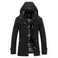 Veste en coton noir pour homme avec doublure de capuche à carreaux et poches cargo utiles - M / Noir
