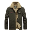 Giacca cargo invernale da uomo verde militare con calda fodera in pile e stile retrò outdoor - M / Verde Militare