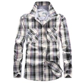Chemise à carreaux classique pour hommes à manches longues en coton avec deux poches de poitrine - S / Carreaux Verts