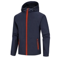 Coupe-vent homme bleu marine avec fermetures éclair orange et capuche réglable - XL / Bleu