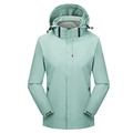 Women's mint green 3-in-1 outdoor jacket with adjustable hood and windproof fabric - M / Female Style / Fruit Green
