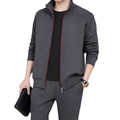Survêtement homme gris foncé avec veste à col montant et pantalon de jogging assorti - L / gris foncé