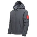 Chaqueta táctica softshell gris para hombre con capucha cortavientos y multibolsillos - S / Gris