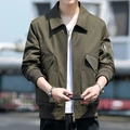 Chaqueta militar verde militar para hombre con bolsillos con solapa y puños - M / Verde Militar