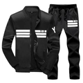Ensemble de sport noir pour homme avec veste à col montant et pantalon avec marquage Y-8 - M / Noir