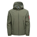 Armeegrüne taktische Softshelljacke mit Fleecefutter, winddicht und vielen Taschen - S / Armeegrün
