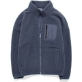 Veste polaire gris-bleu pour homme avec col montant et fermeture éclair pour l'automne - M / Gris Bleu - Hommes