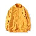 Leichte gelbe Windjacke für Herren mit Stehkragen und modischem YSLB-Brustdruck - L / Gelb